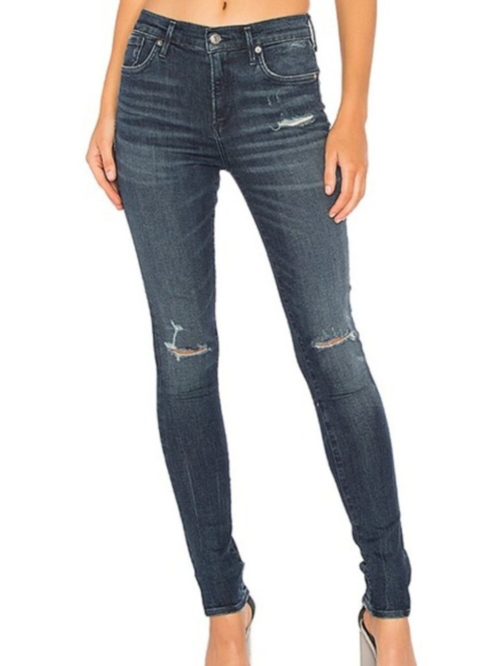 AGOLDE Sophie High Rise Skinny Distressed Jeans